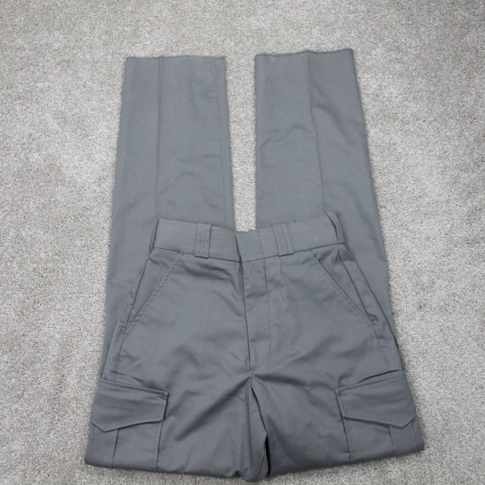 Elbeco Pants NWT Men 26 Gray Cargo Pocket Cotton/Polyester Straight Leg Unhemmed